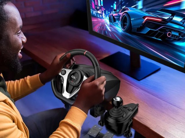 Genius představil závodní volant SpeedMaster X1 s řadicí pákou a pedály