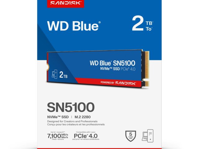 Sandisk® uvádí na trh SSD WD Blue® SN5100 NVMe™ s vyššími rychlostmi pro tvůrce a profesionály