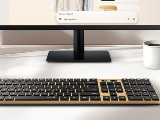 Genius představil klávesnici a myš ve stylu severského borového dřeva