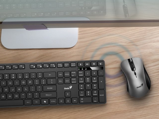 Genius představil kombo tiché bezdrátové klávesnice a myši s podporou MS Copilota