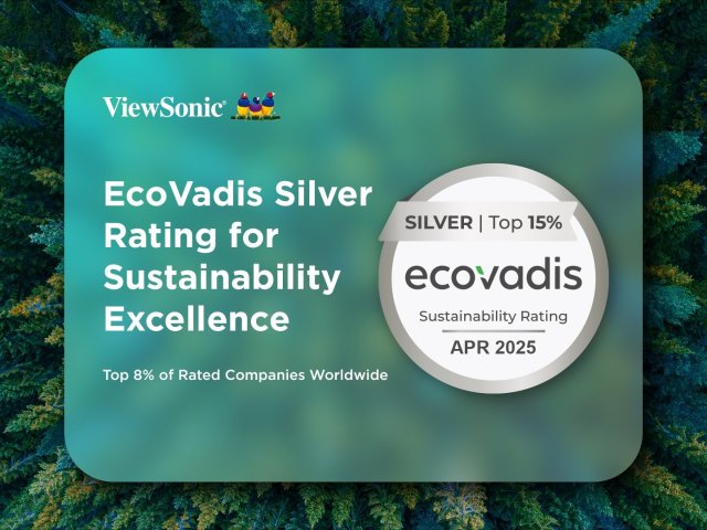 ViewSonic získal stříbrné hodnocení EcoVadis za vynikající udržitelnost