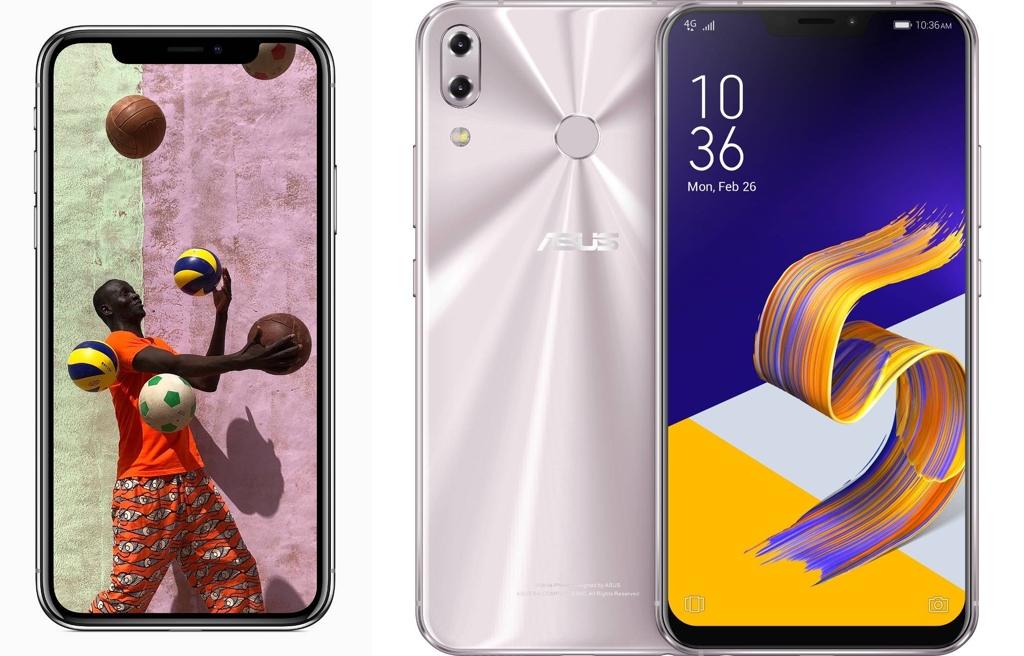Zleva: iphone X a ASUS Zenfone Z5