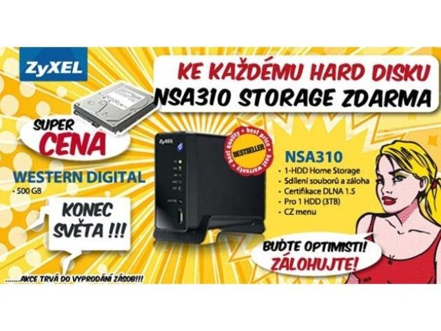 Zyxel dává k HDD storage NSA310 zdarma