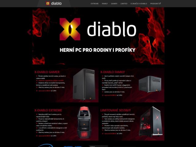 Herní počítače X-Diablo mají nový web
