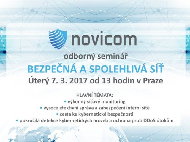 Novicom pořádá další seminář Bezpečná a spolehlivá síť