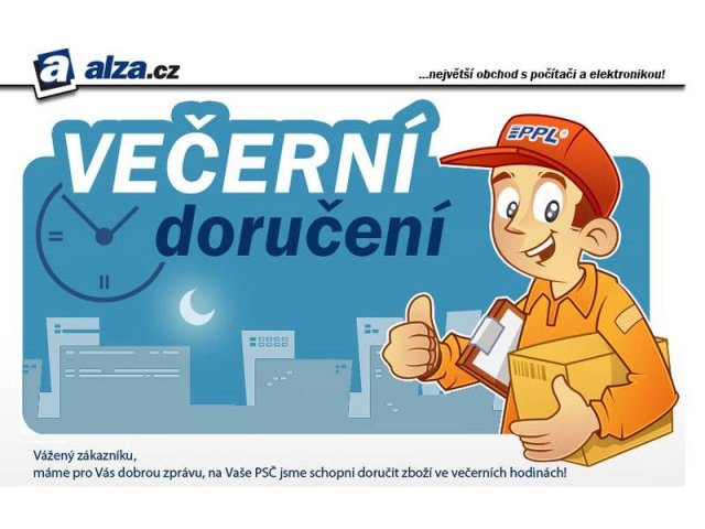 Konkurence: večerní doručení zboží u Alza.cz