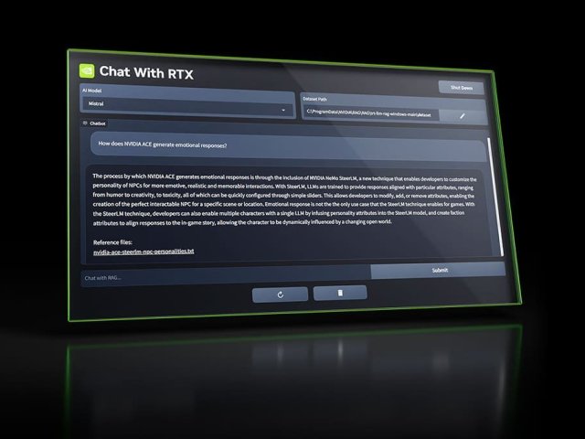 Nvidia Chat with RTX umožní vytvářet a lokálně provozovat AI chatboty