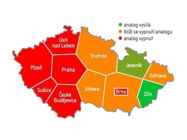V roce 2011 končí analog téměř v polovině ČR