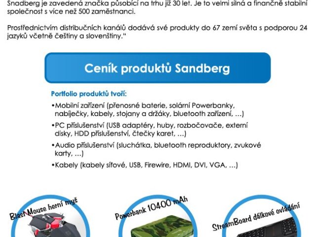 Produkty Sandberg v ABC Data