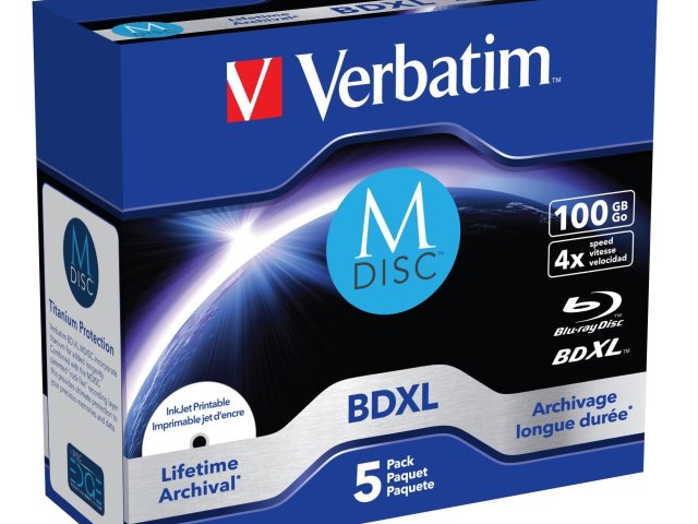 Verbatim MDISC Blu-ray disk s kapacitou 100 GB dokáže archivovat data po dobu 1 000 let