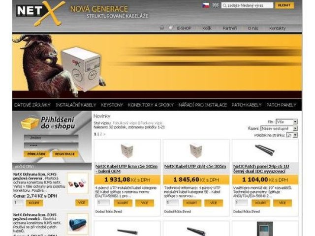 100Mega s e-shopem se strukturovanou kabeláží NetX