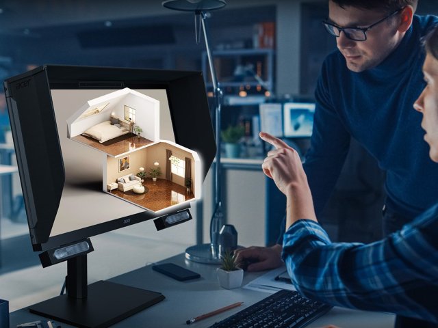 Displej Acer SpatialLabs View Pro 27 vylepší stereoskopické 3D zobrazení bez brýlí
