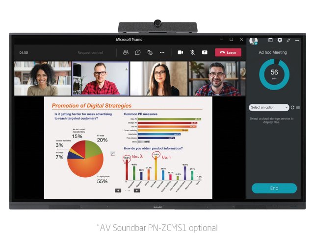 Sharp/NEC - nový LCD 65“ Precision Touch Display Sharp PN-L652B