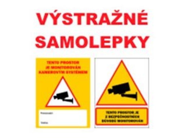 Výstražné samolepky ke kamerám Messoa