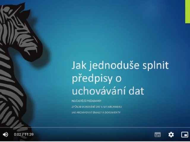 Záznam webináře GFI: Jak jednoduše splnit předpisy o uchovávání dat