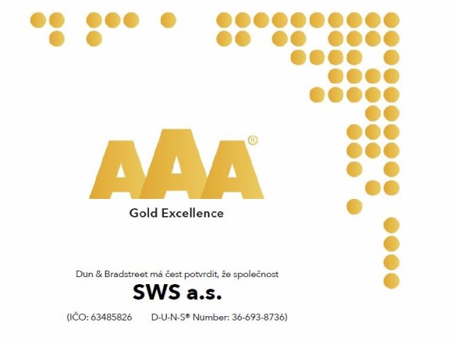SWS získala exkluzivní ocenění AAA Gold od Dun & Bradstreet