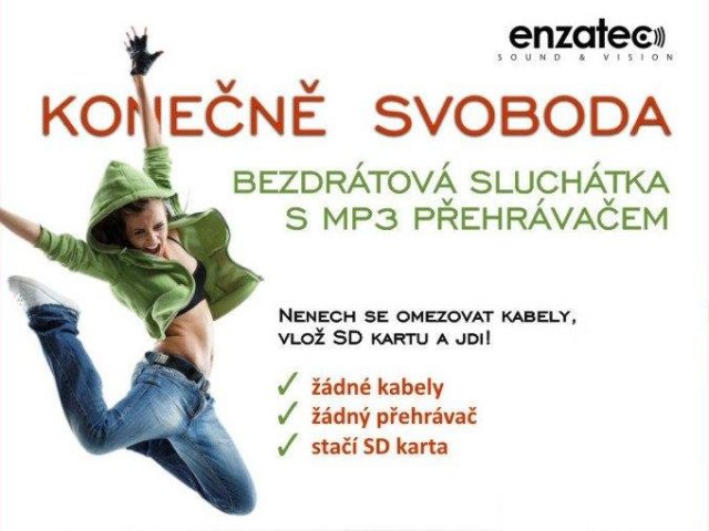 Bezdrátová sluchátka s MP3 přehrávačem