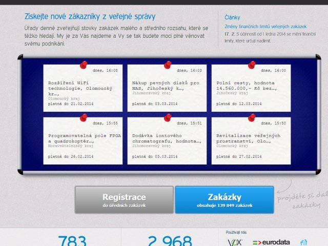 Veřejné zakázky přehledně na jednom místě