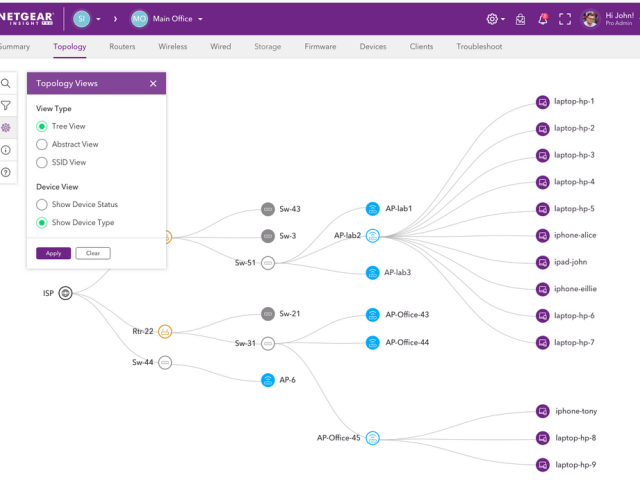 Netgear rozšířil svou vzdálenou správu o typologické mapy