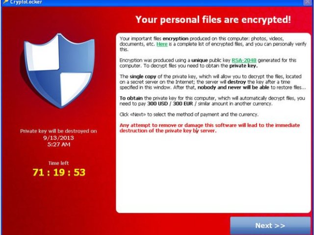 Jak funguje vir Cryptolocker požadující výkupné za data v PC?