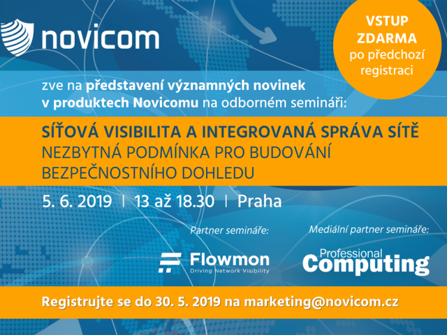 Novicom představí významné novinky na svém semináři Síťová visibilita a integrovaná správa sítě