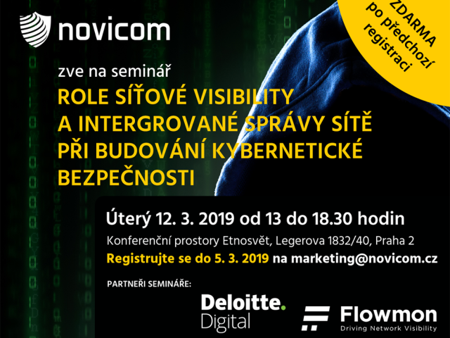 Novicom zve na seminář: Role síťové visibility a integrované správy sítě při budování kybernetické bezpečnosti