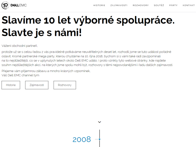 Speciální microsite připomíná 10 let distribučního prodeje Dell EMC v ČR