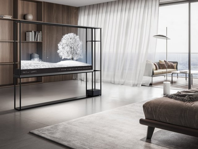LG představilo bezdrátový průhledný OLED televizor