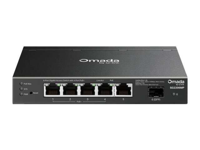 TP-Link Omada SG2206MP: Kompaktní 6portový gigabitový PoE switch s centralizovanou správou pro moderní podnikové sítě