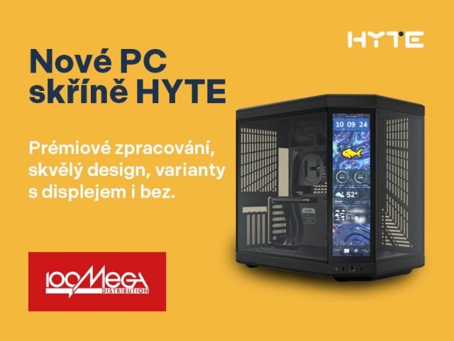 100MEGA rozšiřuje nabídku o prémiovou značku HYTE, která přináší revoluci v designu počítačových skříní