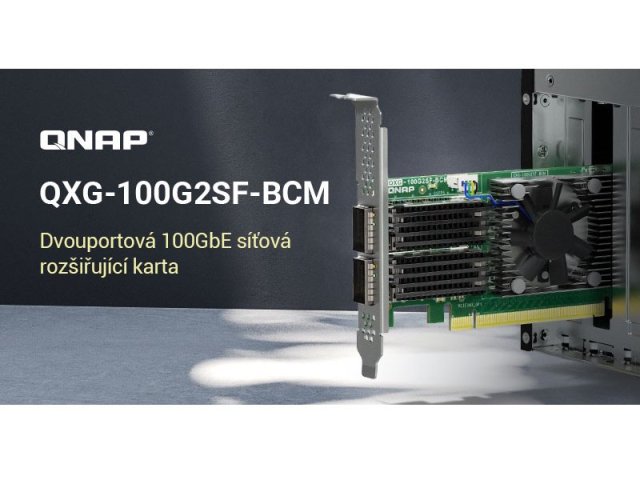 Společnost QNAP uvádí na trh dvouportovou 100GbE síťovou rozšiřující kartu QXG-100G2SF-BCM
