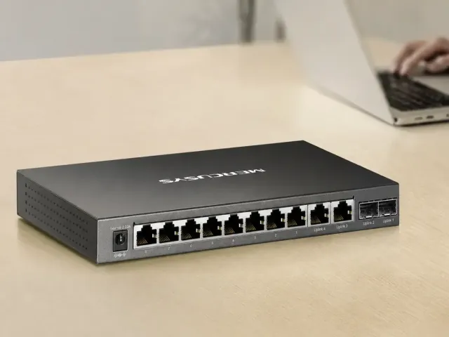 Mercusys představil 12portový gigabitový PoE+ switch MS112GMP pro moderní síťové instalace
