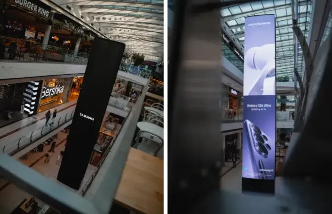 Nejvyšší indoor LED obrazovka v Evropě? Měří 13,5 metru a do OC Nový Smíchov ji dodal Samsung