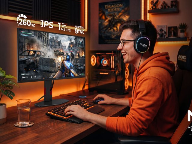 Monitor AOC GAMING 25G4ZR nabízí obnovovací frekvenci 260 Hz a 24,5palcový formát pro e-sport