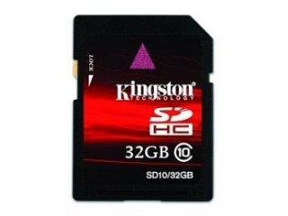 Kingston SDHC Class 10, 32 GB.