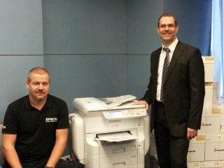 Zleva Martin Lucký a David Šedina ze společnosti Epson