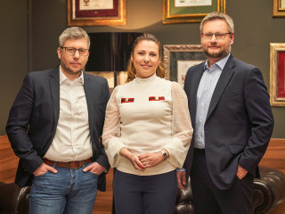 Komunikační tým Huawei - zleva Pavel Košek, Dina Mašínová a Jiří Janeček