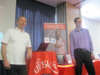 Generální ředitel Fujitsu Radek Sazama a Ivan Preisler, obchodní zástupce Fujitsu