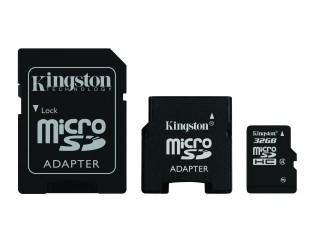 Paměťová karta microSDHC 32 GB třída 4 (se dvěma adaptéry)