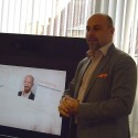 Jiří Devát, generální ředitel společnosti Cisco, při představení tabletu Cisco Cius